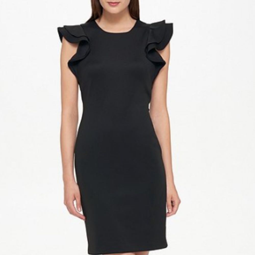 Ann Taylor Flutter Sleeve Wiggle Pencil Dress